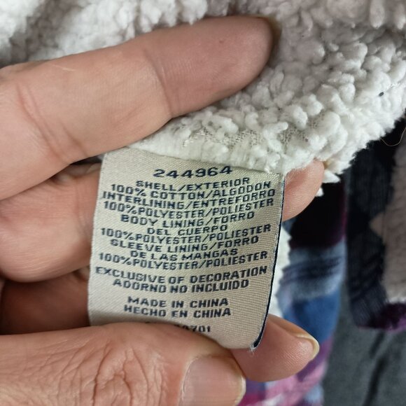 Boston Traders Sherpa Flannel Shacket Womens L Plaid Hooded Gorpcore Cabincore - Picture 6 of 7